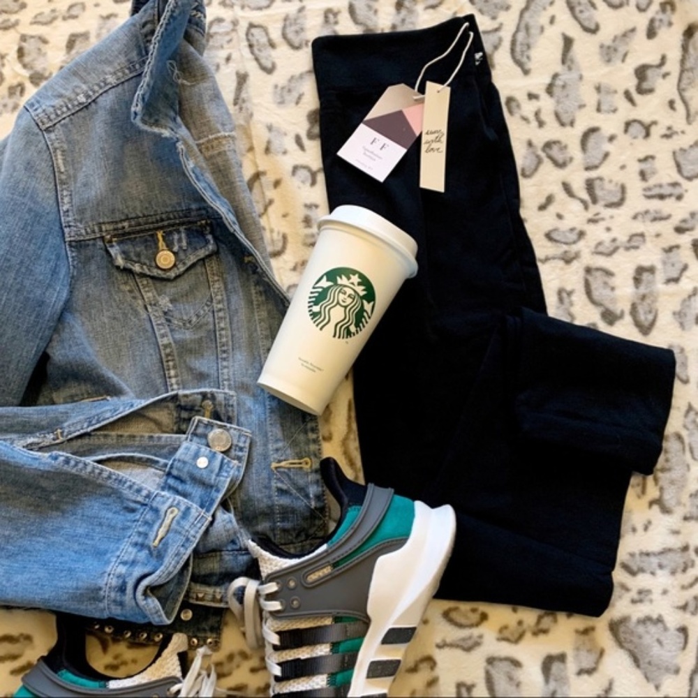 Softest Black Ankle Length Leggings Joggers - Picture 5 of 5